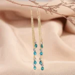 Luxury Temperament Green Zircon Drop Earrings For Women Korean Fashion Long Tassel Rhinestone Earring Wedding Party Jewelry - Image 4