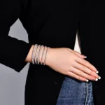 S925 Sterling Silver High Quality Fashionable D Color VVS1 Full Moissanite Tennis Bracelet for Women Wedding Engagement Jewelry - Image 6