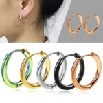 10/20Pcs Minimalist 316L Stainless Steel Small Hoop Earrings For Women Man Classic Round Earrings Fashion Ear Piercing Jewelry - Image 4