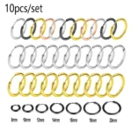 10/20Pcs Minimalist 316L Stainless Steel Small Hoop Earrings For Women Man Classic Round Earrings Fashion Ear Piercing Jewelry - Image 2
