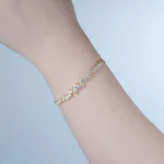 Lnngy Moissanite Bracelet With Certificate 925 Sterling Silver Adjustable Double Chain Bracelets for Women Wedding Jewelry Gift - Image 5