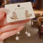 2PC Women's Fashion Trend Pearl Love Tassel Earrings Outdoor Travel Carnival Banquet Party Holiday Dressing Gifts - Image 3