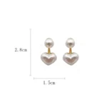 Imitation Pearl Earrings For Women Heart Round Stud Earrings Elegant Love Ear Stud Party Wedding Jewelry Valantine Day Gifts - Image 6