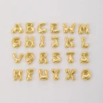 Golden Color Stainless Steel Initial Necklace for Women Girls Chunky Bubble Letter Pendant Necklaces Trendy Collar Jewelry Gift - Image 5