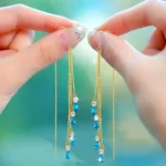 Luxury Temperament Green Zircon Drop Earrings For Women Korean Fashion Long Tassel Rhinestone Earring Wedding Party Jewelry - Image 5