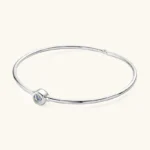 0.5ct Bezel Round Moissanite Bangle Bracelet 925 Sterling Silver for Women Classic Charms Jewelry Birthday Valentine's Day Gift - Image 2