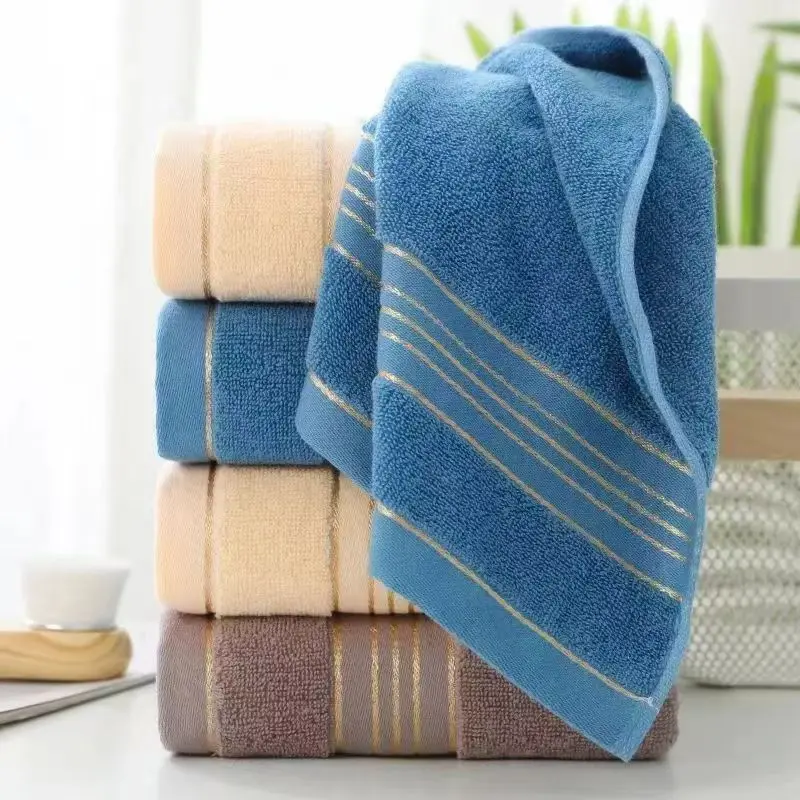 kf-S72cb514d8b10443593fa99cb989009d6k All-cotton Class A Thickened Absorbent Jacquard Polyester-cotton Skin-friendly Face Towel Bath Pure Cotton Towel Adult Towel - Image 1