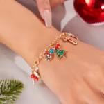 Fashion Santa Claus Snowman Star Christmas Tree Pendant Bracelet For Women Adjustable Christmas Bracelet Charm Party Jewelry - Image 5