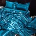 Luxury Ice Silk Bedding Set Satin Silky Duvet Cover Set With Pillowcase High-end Home Textiles Solid Color Bed Cover Sets - Image 3