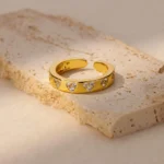 Zircon Geometric Heart Rings For Women Stainless Steel Gold Color Wedding Ring Luxury Aesthetic Jewlery Couple Gift - Image 6
