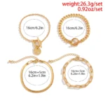 Punk Cuban Link Chain Coin Pendant Bracelet for Women on Hand Vintage OT Buckle Snake Chain Charm Bangles Couple Jewelry Gift - Image 4