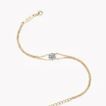 Lnngy 6.5mm 1ct Moissanite Bracelet 925 Sterling Silver Certified Double Chain Bracelets For Women Charm Wedding Jewelry Gift - Image 4