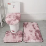 Toilet Seat Cover 3Pcs Set Bath Mat Shower Room Floor Rug Home Bathroom Anti-Slip Absorbent Doormat Bathtub Decor Carpet - Image 2