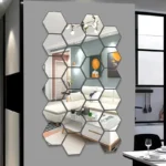 6/12pc Hexagon Mirror Wall Stickers 3D DIY Acrylic Mirror Sticker Self Adhesive Decals Removable Living Room Bathroom Home Decor - Image 2
