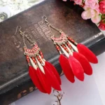 Bohemian Ethnic Feather Dangle Earrings For Women Trendy Long Tassel Colorful Beads Drop Earrings Girl Female Boho Jewelry - Image 6