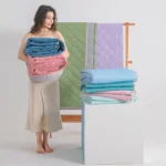 Summer Cool Ice Silk Washable Soft Blanket With Solid Color Printing Suitable Bedroom Air Conditioning Cool Thin Comforter Quilt - Image 2