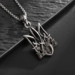 Retro Neptune Poseidon Trident Necklace Ukraine National Emblem Pendant Men's Fashion Cool Trendy Jewelry Accessories - Image 3