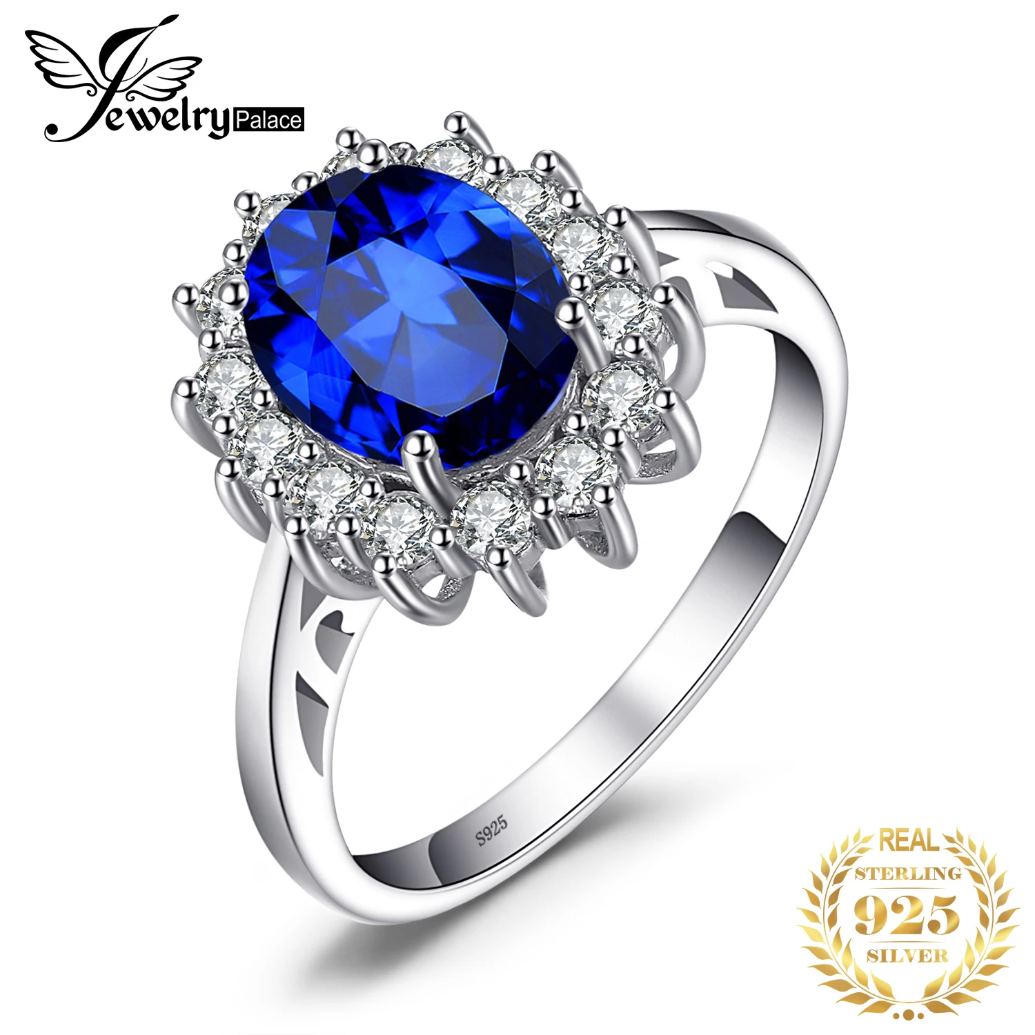 kf-S8fd5812e9ab84f29b45c4c709eab9d45u JewelryPalace Princess Diana Created Blue Sapphire 925 Sterling Silver Engagement Ring Ruby Natural Amethyst Citrine Blue Topaz - Image 1