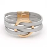 Leather Bracelets For Women 2024 Fashion Bracelets & Bangles Elegant Multilayer Wide Wrap Bracelet Female Jewelry Gift - Image 4
