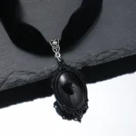 Gothic Witch Pagan Blood Red Pendant Chocker Necklace Women Vintage Black Velvet Necklace Personalised Jewellery Accessories - Image 6