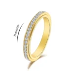 3mm Thin Stainless Steel Stackable CZ Eternity Spinner Ring Wedding Band for Women Men Size 5-12