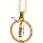 Stylish Personalized Picture Rotatable Round Pendant Necklace Double-Sided DIY Chain Necklace for Custom Unisex Jewelry Gifts - Image 4