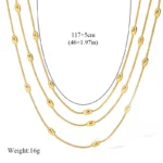 EILIECK 316L Stainless Steel Gold Silver Color Multi Layers Necklace For Women Fashion Waterproof Neck Chain Jewelry Gift Bijoux - Image 2