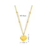 1pcs Gold-color Necklace Ms Simple Fashion Peach Heart Engraved Love Collarbone Chain Holiday Gifts - Image 6
