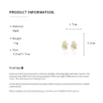 Flower Rhinestones Opal Stud Earrings for Women Small Exquisite Sweet Versatile Advanced Earring Charms Jewelry Gifts Wholesale - Image 6