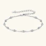 Lnngy 925 Sterling Silver Adjustable Bracelets Certified 2.5mm Bezel Moissanite Cuff Bracelet For Women Hand Chain Jewelry Gift - Image 5