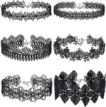 Lady Chokers Leaf Tassel Women Neck Jewelry Accessory Girl Lace Gothic Vintage Sexy Fashion Velvet Rose Beads Flower Necklace - Image 6