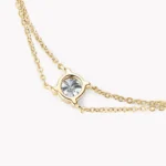 Lnngy 6.5mm 1ct Moissanite Bracelet 925 Sterling Silver Certified Double Chain Bracelets For Women Charm Wedding Jewelry Gift - Image 3