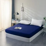 1-Piece Solid Color Fitted Sheet Mattress Protector, Does Not Include Pillowcases or Pillow Inserts, Premium Fleece Thickened Skin-Friendly Comfortable Polyester Fiber Fitted Sheet, Suitable for Bedroom, Guest Room, Dormitory, Reactive Printed Dirt-Resistant Mattress Protector Suitable for All Seasons, Deep Pocket Soft and Comfortable Bedding, Machine Washable - Image 5