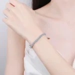 100% S925 Sterling Silver 2-6mm Real Moissanite Tennis Bracelet for Women Wedding Jewelry Christmas Exquisite Gift - Image 6