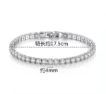 Solid 18K 14K Gold Moissanite Tennis Bracelet for Women D VVS1 Round 925 Sterling Silver Luxury Bracelet for Engagement - Image 5