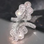 Huitan Special Design Women Ring Inlaid Shining Cubic Zirconia Fashion Luxury Wedding Party Accessories Charming Elegant Jewelry