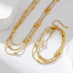 EILIECK 316L Stainless Steel Gold Silver Color Multi Layers Necklace For Women Fashion Waterproof Neck Chain Jewelry Gift Bijoux - Image 3