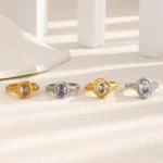 La. Muses Luxury Shiny Round Zircon Irregular Stainless Steel Women's Ring PVD Gold Plated Fashion Jewelry Accessories - Image 6