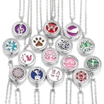 New Tree Of Life Aromatherapy Necklace Stainless Steel Essential Oil Diffuser Amulet Perfume Locket Pendant Women Jewelry Gift - Image 5