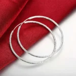 Top Quality 925 Sterling Silver Earrings Simple Round Circle Hoop Earrings For Woman Fashion Wedding Engagement Charm Jewelry - Image 5