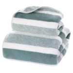 Optimized Title: Thickened Coral Fleece Bath Towel - Soft Absorbent Wide Stripe, 3 Colors Unisex Home Use - Image 5