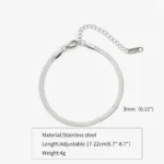 Gold Silver Color Stainless Steel Flat Chain Bracelet For Men Retro Jewelry Trendy Accessories Women Wrap Bangle - Image 3