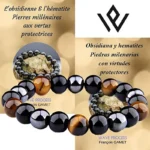 Natural Black Obsidian Hematite Tiger Eye Beads Bracelets Men for Magnetic Health Protection Women Soul Jewelry Pulsera Hombre - Image 5