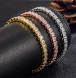 Solid 18K 14K Gold Moissanite Tennis Bracelet for Women D VVS1 Round 925 Sterling Silver Luxury Bracelet for Engagement - Image 2