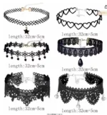 Lady Chokers Leaf Tassel Women Neck Jewelry Accessory Girl Lace Gothic Vintage Sexy Fashion Velvet Rose Beads Flower Necklace - Image 3