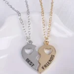 2pcs Romantic Best Friend Pendant Necklace Women Hollow Heart Best Friends Forever BFF Friendship Jewelry Accessories 2025 - Image 2