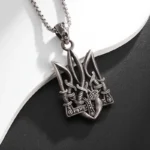 Retro Neptune Poseidon Trident Necklace Ukraine National Emblem Pendant Men's Fashion Cool Trendy Jewelry Accessories - Image 2