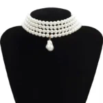 Classic Layered Strand Round Pearls Beads Collar Choker Necklace For Women Irregular Baroque Pearl Pendant Wedding Necklace Gift - Image 6