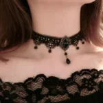 New Sexy Gothic Chokers Crystal Black Lace Neck Choker Necklace Vintage Victorian Women Chocker Steampunk Jewelry - Image 2