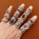 10/20/30/50/100Pieces Vintage Bohemia Flowers Rings Set For Women Mix Style Personality Fashion Hollow Jewelry Party Gifts - Image 4